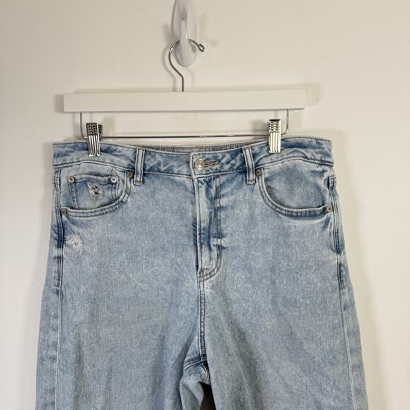American Eagle Super High Rise Baggy Wide Leg Jeans Light Wash Womens 8 Short - Picture 3 of 10